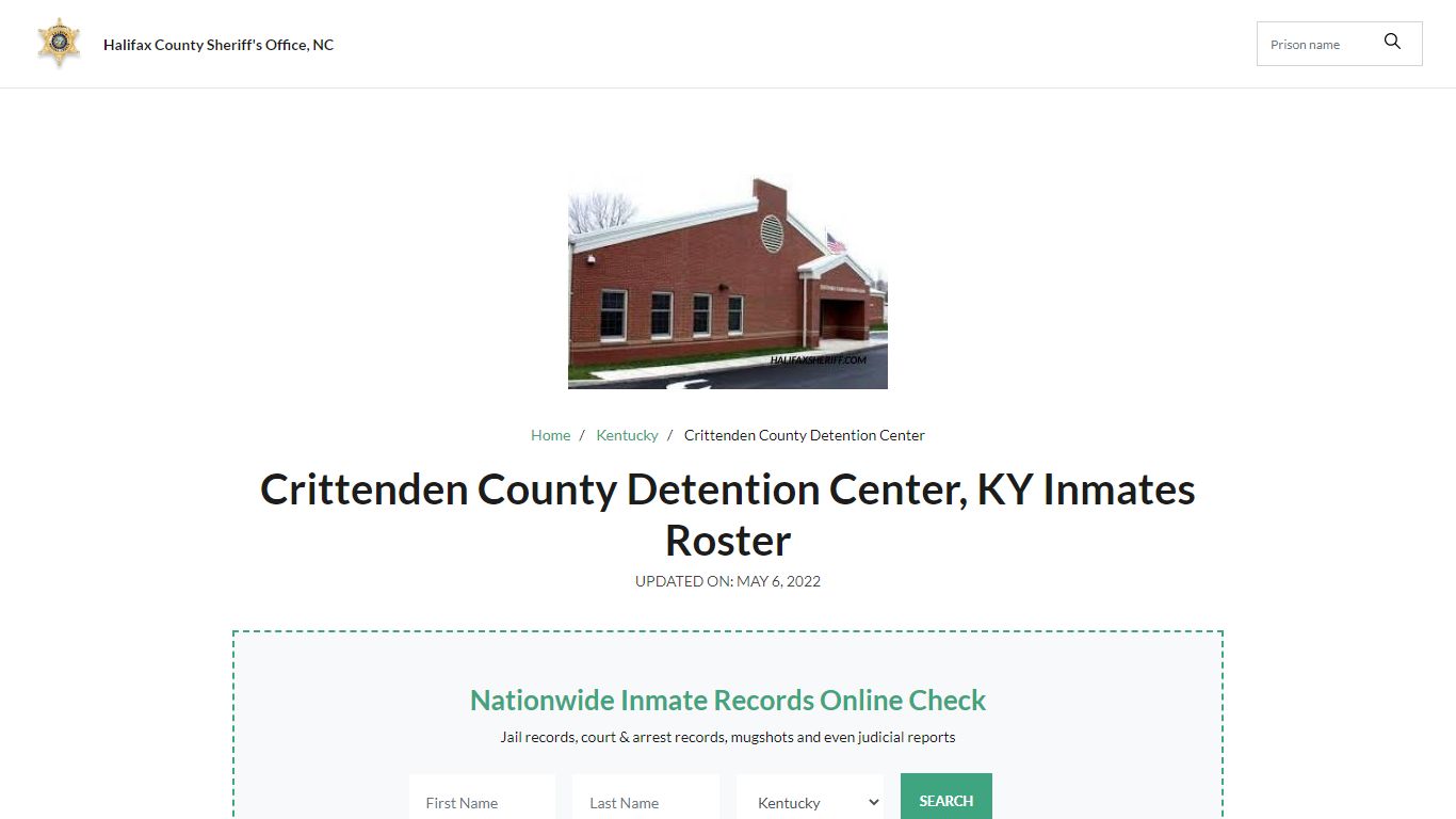 Crittenden County Detention Center, KY Jail Roster, Name ...